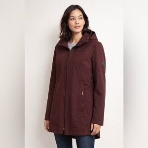 Andrew Marc Burgundy Hooded Softshell Jacket XL Water Repellent